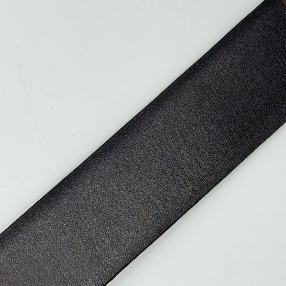 Pierre Cardin Reversible Leather Belt Black Brown Gold Buckle Made in Spain 43in
